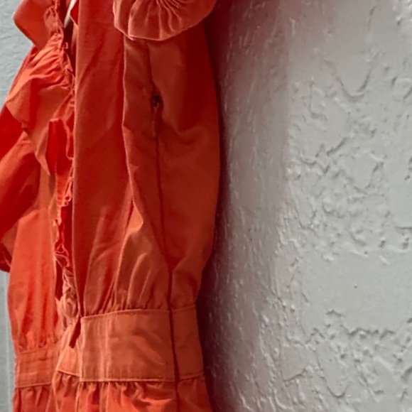 Orange Ruffled Mini Dress - Picture 3 of 4